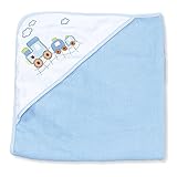 Spasilk 100% Cotton Hooded Terry Bath Towel, Blue Train by Spasilk