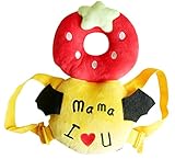 【shuave】 赤ちゃん ごっつん防止 ケガ防止 頭の保護 乳幼児用 可愛い 衝撃防止 リュック 帽子 (M, いちご 赤)