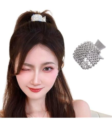 Amazon.co.jp: 4スタイル ハイポニーテール ヘアクリップ、ライン