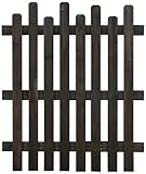 天然木製 ボーダーフェンス (ピケット ミドル) 1枚 幅99cm×高さ117cm ダークブラウン JSBF-1170DBR