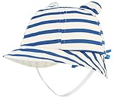 GEMVIE 赤ちゃんハット ストライプ柄 サンバイザーハット 調節可能 キャップ 耳付き 女の子 男の子 帽子 サファリハット 日除け お出かけ 48