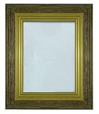アンティーク調木製の素朴な仕上げ壁アート画像フォトフレームぶら下げホームインテリア 8 x 12 Inches ゴールド FRAME40-Gold-4