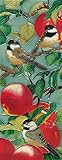 High Quality KD-086 6 by 16-Inch Chicadee with Apples Ceramic Art Tile