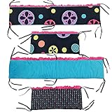 One Grace Place Magical Michayla Crib Bumper, Black, Pink and Turquoise by One Grace Place