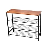 UNE BONNE(ウネボネ) ラック ディスプレイラック シェルフ 4段 木天板 棚 オープンラック ウッド×スチール モダン お客様組立　ローズウッド