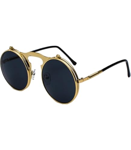 Amazon.co.jp: [INEOUT] 丸型 サングラス 跳ね上げ式デザイン