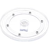 Kepfire 4 inch Clear Acrylic Lazy Susan Turntable Organizer Ball Bearing Revolving Display Base Kitchen Spice Rack Cake Makeu