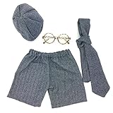 紳士セット (眼鏡+帽子+タイ+パンツ) 新生児 撮影 ニューボーン 男の子 セット 0-1ヵ月専用品< Lollypops!!!オリジナル> [並行輸入品]