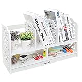 Home-Neat デスク上置棚 ブックスタンド 小物入れ 本棚 木製