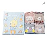 Nice Days（ナイス　ディズ）　 【4足セット】秋冬 ベビー 靴下 可愛い 動物柄 女の子 男の子 ふわふわ 綿製 暖かい 保温 子供のプレゼント (1-3歳, 6#)