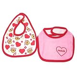 お買い得!![ベビービブ]スタイ2枚セット/malulu レッド かわいい 21×14cm 赤ちゃん雑貨 グッズ 通販