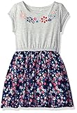Gymboree Big Girls' Short Sleeve Gray Tie Top Floral Btm Dress Multi 7 [並行輸入品]