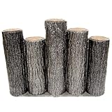 サンポリ　樹脂製擬木はなえ80φ 5連段違い杭タイプ H300 (15本セット)