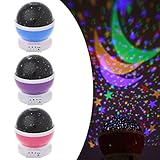 scastoe子供寝室ロマンチック回転Star Sky Moonプロジェクタ、Starry Sky LED回転夜間照明ランプ4 LEDビーズ、3モデルライト ミニ ピンク