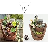 Firlar 田園風景スタイル 家 農場 多肉植物、サボテン鉢 フラワーポット 肉植物・観葉植物対応 プランター容器 15.5*13.5*19cm