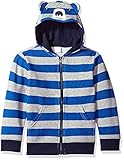 Gymboree Toddler Boys' Grey and Blue Striped Fleece Hoodie Multi 5T [並行輸入品]