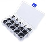 WINGONEER 200pcs Oリングニトリルゴム( NBR )修復ボックス – ブラック、for Professional配管、空気、ガス、自動車、配管工修理、