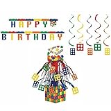Block Party Decorations Pack: Centerpiece Dizzy Danglers and Jointed Banner [並行輸入品]