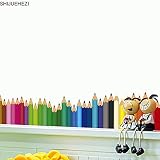 toonolベースボードステッカークリエイティブカラフルな鉛筆SkirtingデカールDIYホームデコレーションウォールステッカー子供部屋ガラスウィンドウ装飾、40 x 60 cm