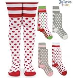 Jefferies socks ジェフリーズ ソックス ベビーキッズ タイツ ドット 水玉 [1561] (2-4才, ホワイト/レッド)