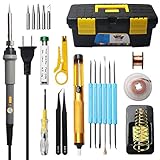 Beneges【2018新型】セラミックヒーター はんだごて セット 21-in-1 鉛フリー 半田ワイヤー 110V/60W 温度調節 ハードケース付き 環境にやさしい 電子工作