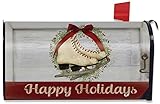 Happy Holiday SkatesクリスマスLargeメールボックスカバーBerriesオーバーサイズ