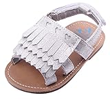 (コ-ランド) Co-land ベビーサンダル 赤ちゃんシューズ ファーストシューズ PU 新生児靴 女の子 女児 フリンジ飾り ビーチサンダル 出産祝い 練習用 シルバー 13