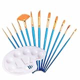 HBLIFE 水彩 筆  水彩パレット アクリルケース付き12本セット 