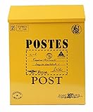 tomtask 郵便ポスト 壁掛け 郵便受け 郵便 ポスト アンティーク 調 鍵付き メールボックス (イエロー)