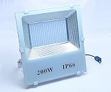 お洒落な LED 投光器 ホワイト 30W 50W 100W 150W 200W 高光度SMD IP66 爆光 薄型 店舗 工場 駐車場に (200W)