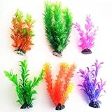 leerya 6pcs人工プラスチック水植物水槽タンクアクセサリーTurtle Landscape