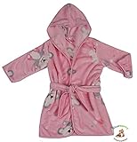 BlueberryShop Printed Luxurious Hooded Soft Warm and Fluffy Velour Bathrobe, Robe, Dressing Gowns 1-