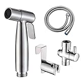 NUZAMASビデトイレットスプレーセット、ハンドヘルドシャワー、イスラム教徒Shattafビデタップ、パーソナル衛生、トイレ掃除、ペットバス、304ステンレススチール＆インストールキット