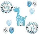loonballoon Giraffe It 's A BoyベビーシャワーサファリジャングルZebra ( 9 )マイラーバルーンキットセットG