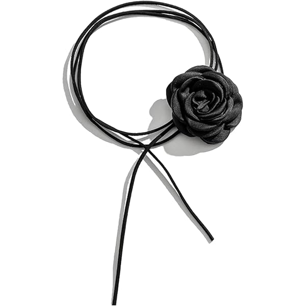 Amazon | [QMQJIA] 黒赤椿首輪チョーカーネックレス椿チョーカー