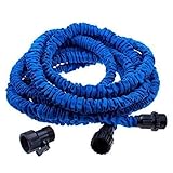 Econoled 75 Feet Expandable Strongest Garden Water Hose Triple Latex Core with Shut Off Valve Connec