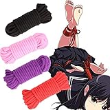 S Mロープ 拘束ロープ 綿 縄 綿縄 ひも 緊縛用 亀甲 亀甲縛り 女性 手足の拘束ベルト 束縛プレイ 束縛具 ロープ 夫婦 調教 強制 刺激 プレイ用 sm拘束グッズ コスプレ道具 大人の玩具 柔らかい綿ロープ 手に優しい 簡単 初心者 女性とカップル用 (ブラック,20M)