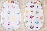 6重ガーゼスリーパー パジャマ ベビー 寝袋 通気 子供 赤ちゃん プレゼント 出産祝い オーガニックコットン寝袋（60-80cm 新生児から３歳） (80, うさぎとイチゴ)