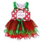 KINDOYO 赤ちゃんの女の子 クリスマスレースドレス幼児王女のファンシーパーティーコスチュームロンパー長袖のダンスサンタおちょう結びの 子供 ドレス