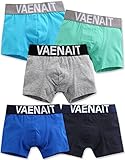[Vaenait Baby] 2-9歳子供肌着綿100％キッズ男の子下着ボクサー5枚組パンツショートボクサー Modern Set 002 S (2-3歳)