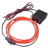 ELケーブル，SODIAL(R) 1M ELケーブル　DC 12V柔軟なネオン照明　クリスマスパーティー　ハロウィンパーティー　コスチュームのため（赤）