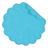 4個のセットキルト風、17 "ラウンドプレースマット、キルト風ソリッド色番号コレクション 17 inches in diameter 862601643A