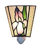 tiffany-styleステンドグラスアイリスナイトライト – 4.5 L x 3.25 W x 5.75 H