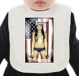 American Flag Babe Topless ネクタイを有する有機ビブ Medium