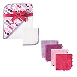 Hudson Baby Cotton Hooded Towel and Washcloth Bundle, Seahorse by Hudson Baby