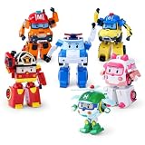 【正規品】ロボカーポリー おもちゃ 4インチ 変身ロボット 6種セット(ポリー & ロイ & アンバー & ヘリー & マーク & バッキー)