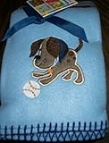 Garanimals 30in x 40in Light Blue Embroidered Puppy Baseball Soft Fleece Baby Blanket by Garanimals 
