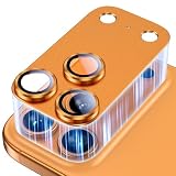 Miomg カメラフィルム iPhone 17 Pro 用 カメラ保護 アルミ合金製 + 硬度9H 強化ガラス レンズカバー レンズ保護 カメラカバー 全面保護 耐衝撃 露出オーバー防止 黒縁取り 高透過率 アイフォン17 Pro 対応（ブルー）