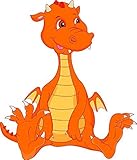 Wallmonkeys Wall Decals FOT-58433161-24 Not Applicable Wallmonkeys Wm196227 Cute Baby Dragon Cartoon
