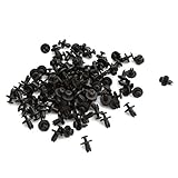 Myhouse 100個ブラックバンパーリベットプラスチックリベットクリップネジキット